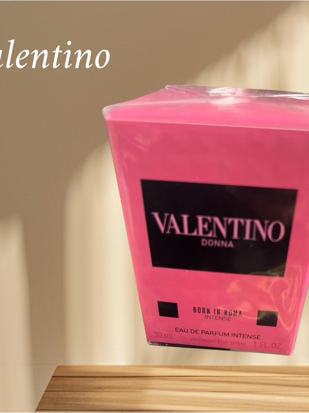 Valentino Donna Bright Pink Bottle with Black Logo Panel